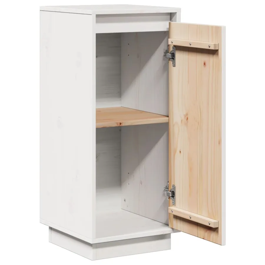 Buffets 2 pcs Blanc 31,5x34x75 cm Bois massif de pin - 7