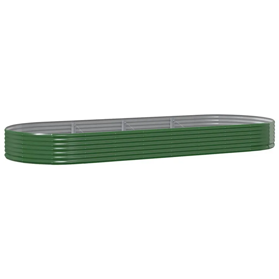 Lit surélevé de jardin Acier galvanisé 373x140x36cm Vert - 2