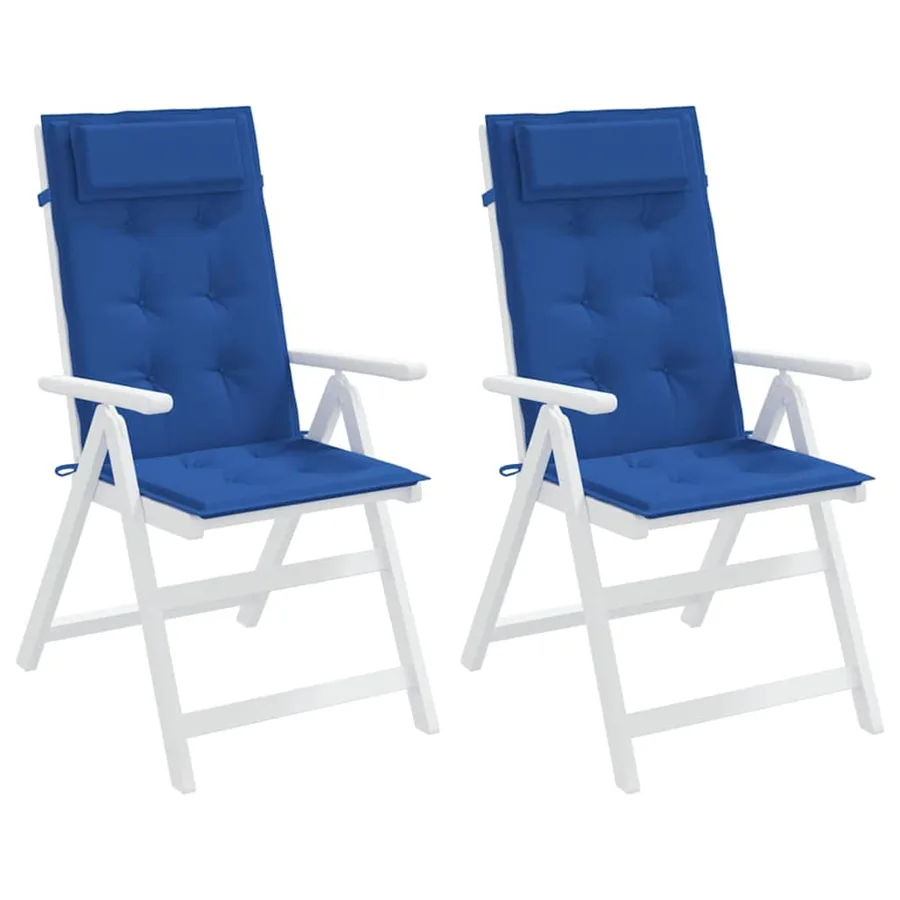 Coussins de chaise à dossier haut lot de 2 bleu royal - 4