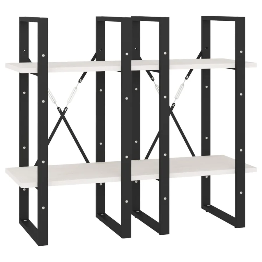 Bibliothèque à 4 niveaux blanc 40x30x140 cm bois de pin massif - 7