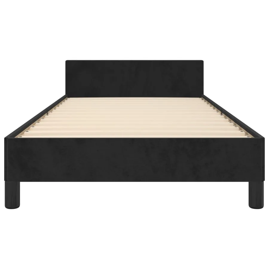 Cadre de lit sans matelas noir 80x200 cm velours - 6