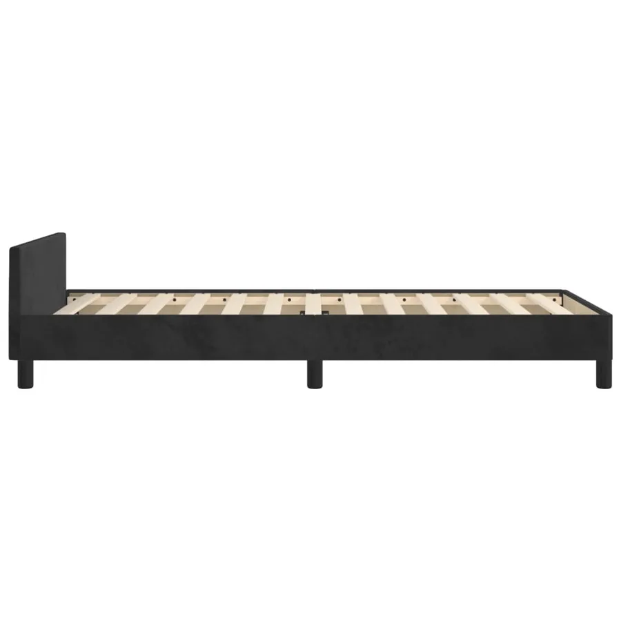 Cadre de lit sans matelas noir 80x200 cm velours - 7
