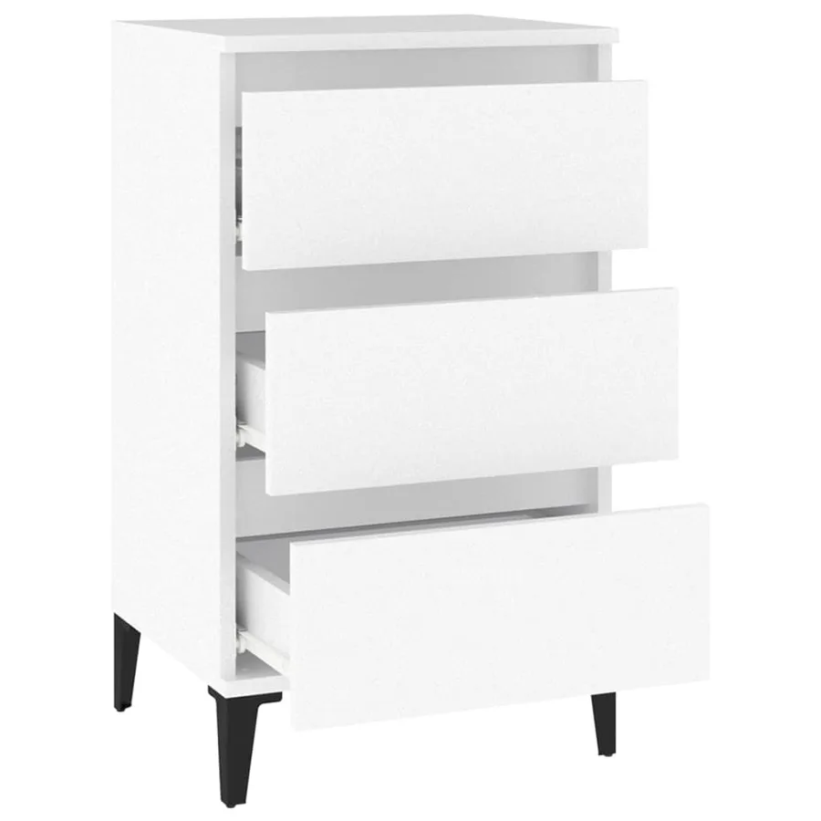 Table de chevet blanc 40x35x70 cm bois d’ingénierie - 6