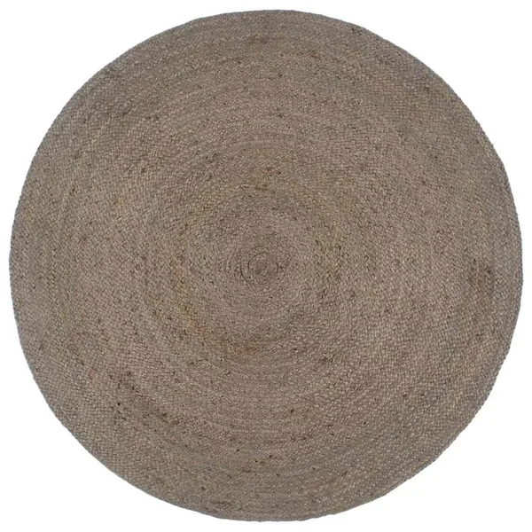Tapis fait à la main Jute Rond 240 cm Gris