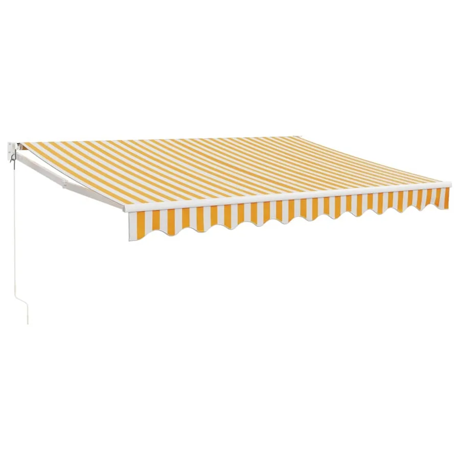 Auvent rétractable jaune et blanc 3x2,5 m tissu et aluminium - 2