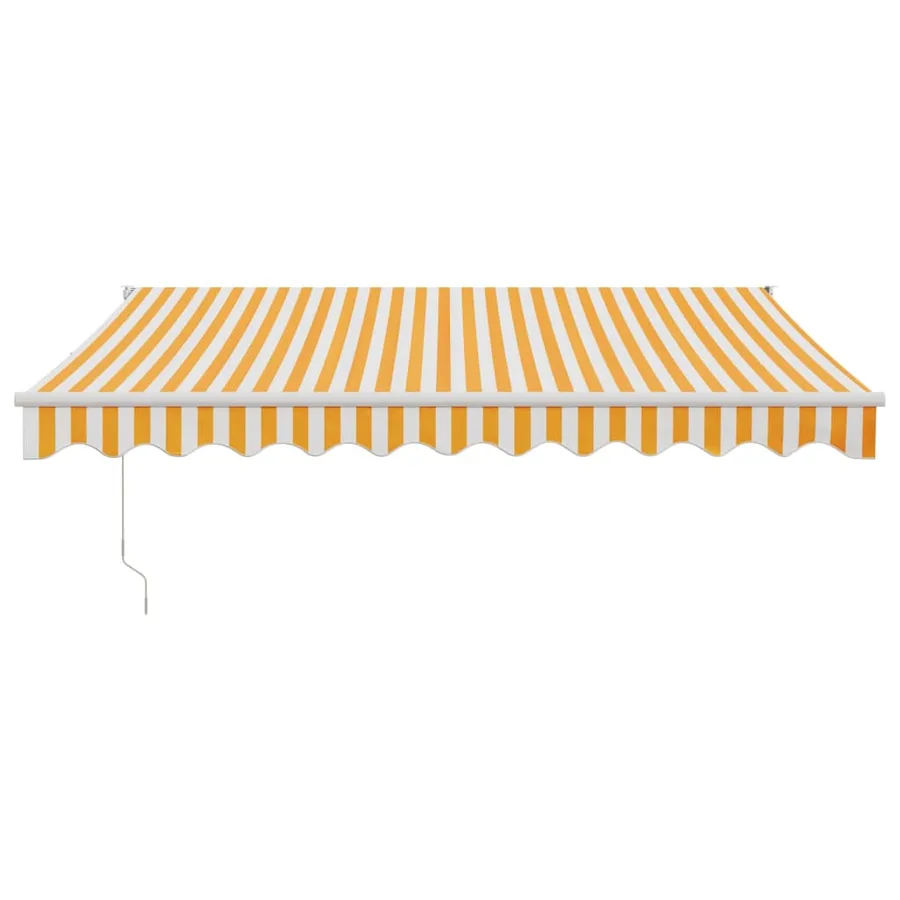 Auvent rétractable jaune et blanc 3x2,5 m tissu et aluminium - 3