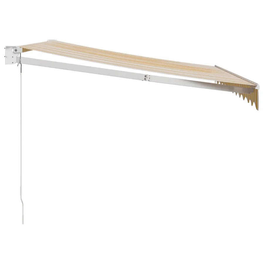 Auvent rétractable jaune et blanc 3x2,5 m tissu et aluminium - 4
