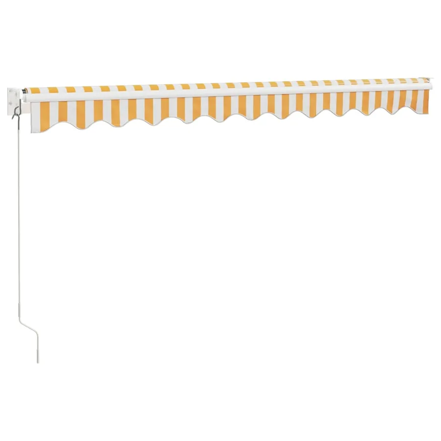 Auvent rétractable jaune et blanc 3x2,5 m tissu et aluminium - 6