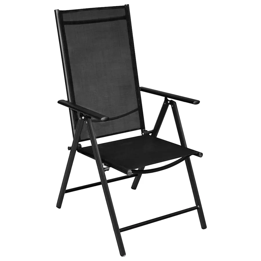 Mobilier de bistro 3 pcs Aluminium et textilène Noir - 3