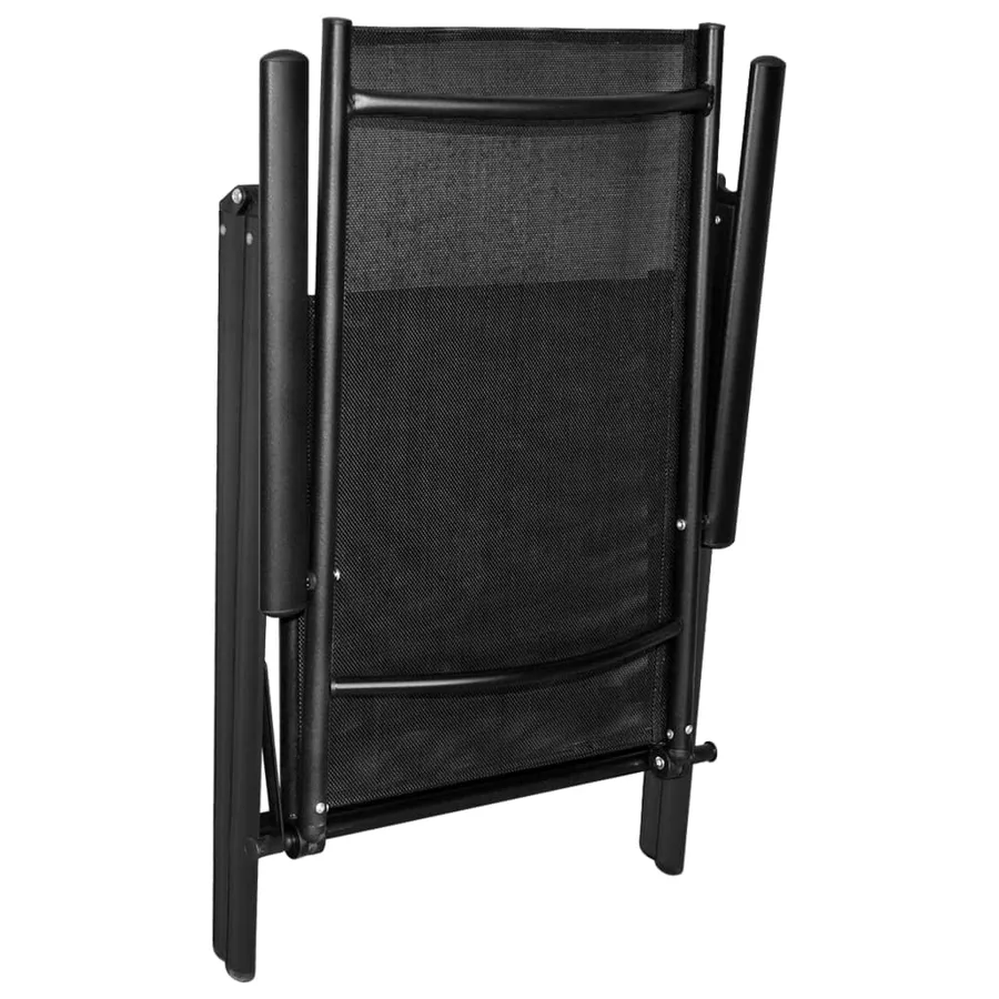 Mobilier de bistro 3 pcs Aluminium et textilène Noir - 6