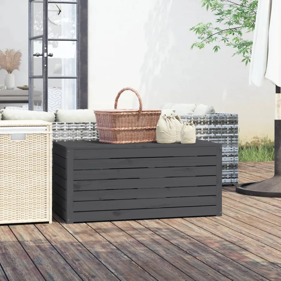 Boîte de jardin gris 101x50,5x46,5 cm bois massif de pin