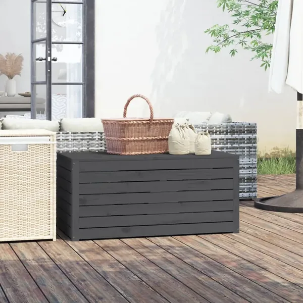 Boîte de jardin gris 101x50,5x46,5 cm bois massif de pin