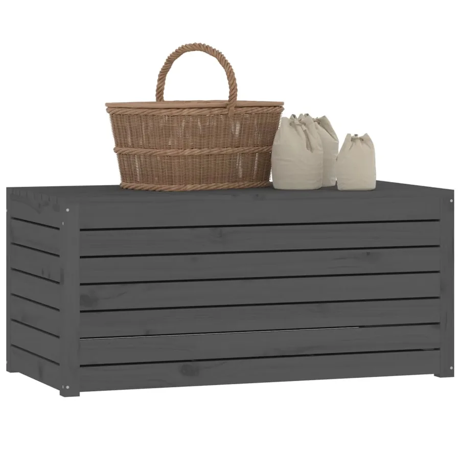Boîte de jardin gris 101x50,5x46,5 cm bois massif de pin - 4
