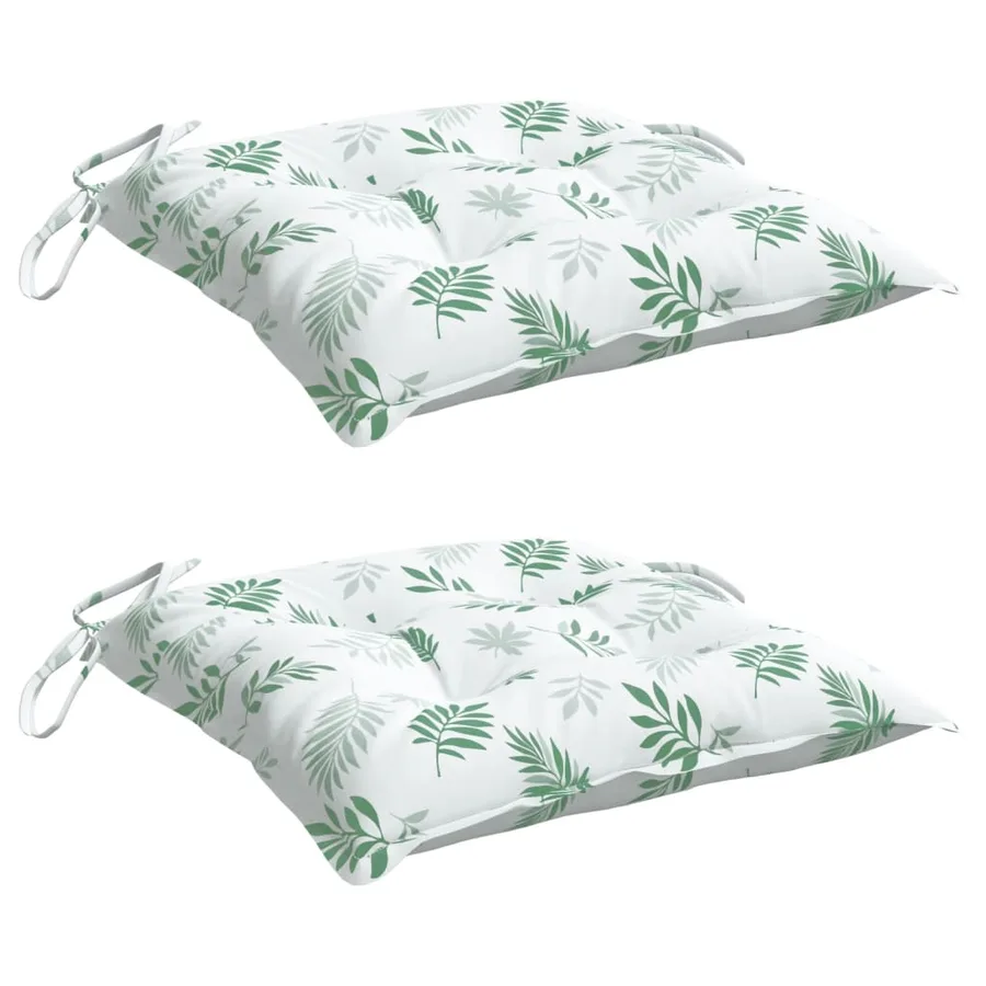 Coussins de chaise lot de 2 à motif de feuilles 40x40x7 cm - 3