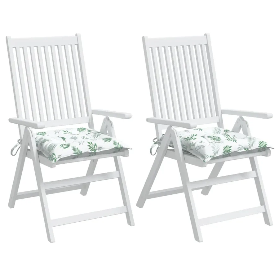 Coussins de chaise lot de 2 à motif de feuilles 40x40x7 cm - 4