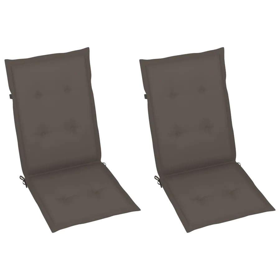 Chaises inclinables de jardin lot de 2 et coussins Bois acacia - 6