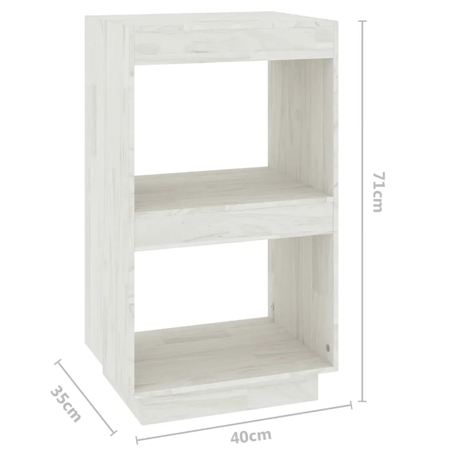 Bibliothèque Blanc 40x35x71 cm Bois de pin massif - 8