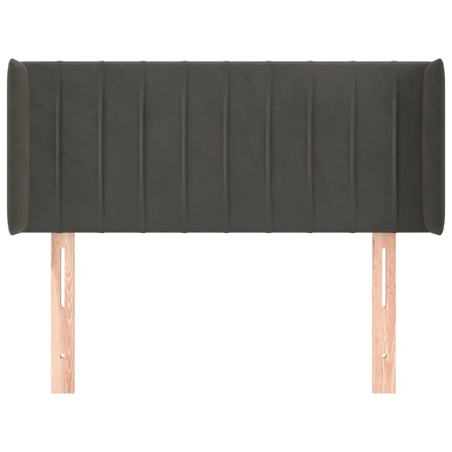Tête de lit avec oreilles Gris foncé 83x16x78/88 cm Velours - 3