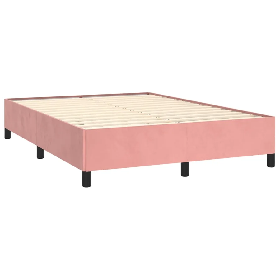 Sommier à lattes de lit avec matelas Rose 140x200 cm Velours - 4