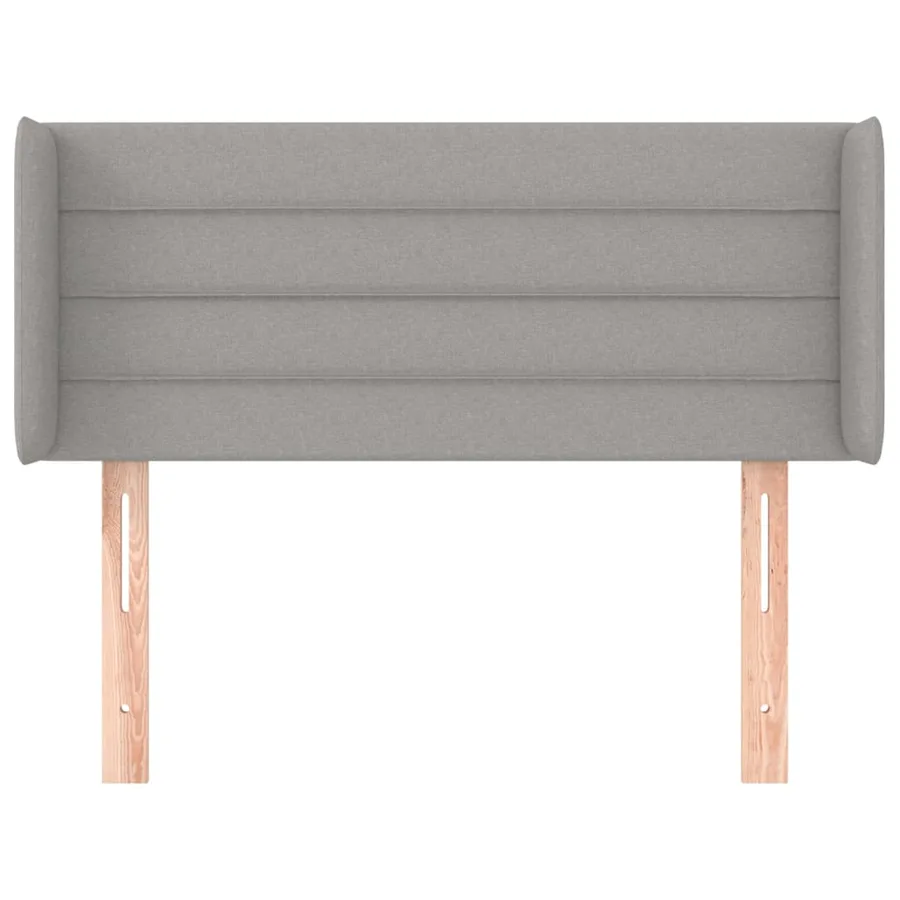Tête de lit avec oreilles Gris clair 93x16x78/88 cm Tissu - 3