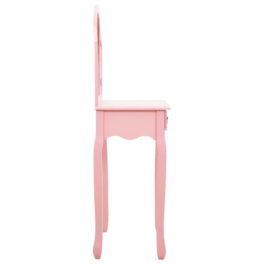 Coiffeuse et tabouret Rose 65x36x128 cm Bois de paulownia MDF - 5