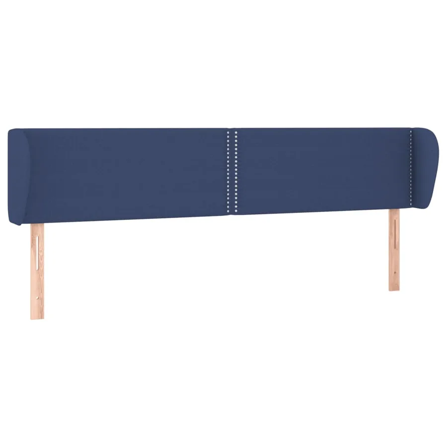 Tête de lit avec oreilles Bleu 203x23x78/88 cm Tissu - 2