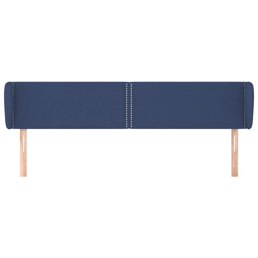 Tête de lit avec oreilles Bleu 203x23x78/88 cm Tissu - 3