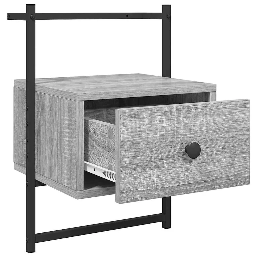 Table de chevet murale sonoma gris 35x30x51cm bois d'ingénierie - 5