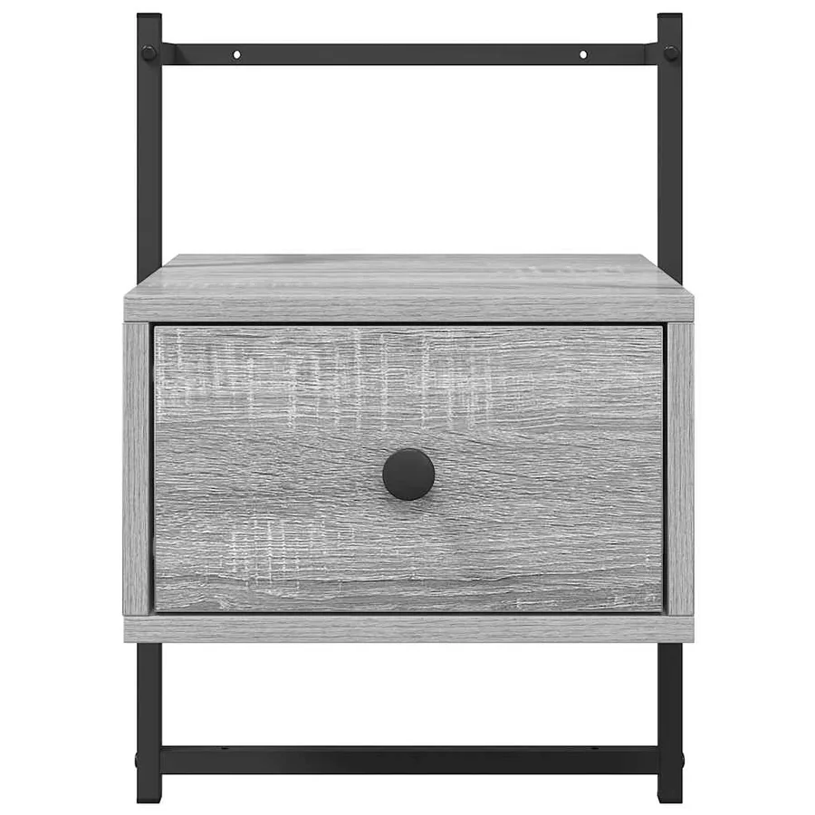 Table de chevet murale sonoma gris 35x30x51cm bois d'ingénierie - 6