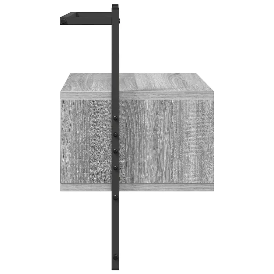 Table de chevet murale sonoma gris 35x30x51cm bois d'ingénierie - 7