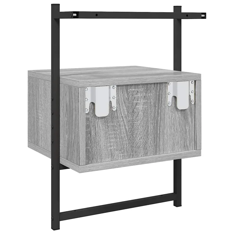 Table de chevet murale sonoma gris 35x30x51cm bois d'ingénierie - 8