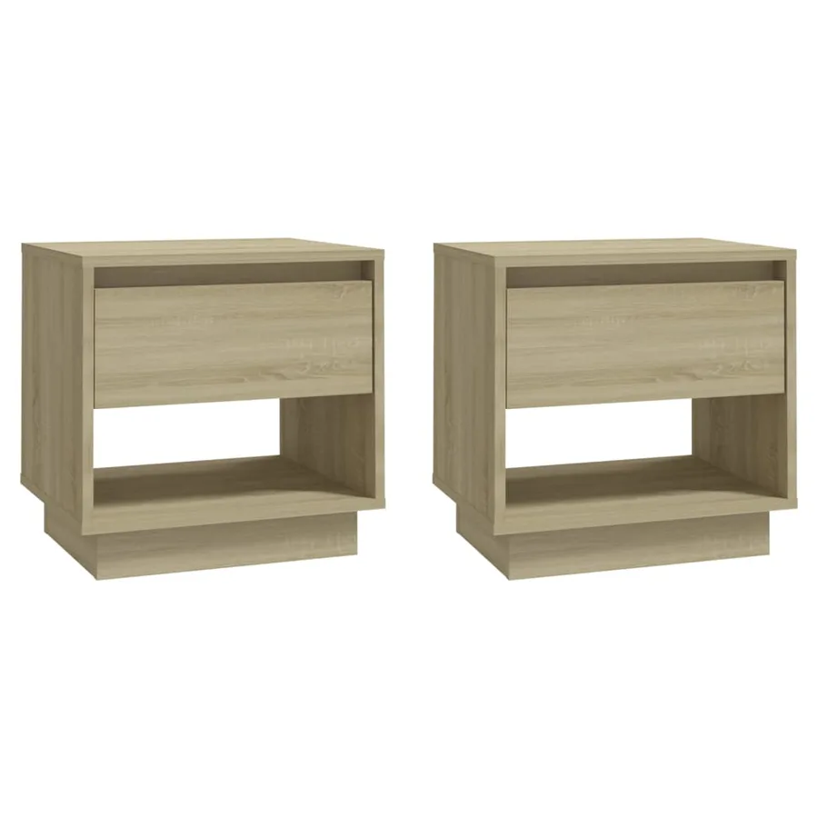 Tables de chevet 2 pcs Chêne sonoma 45x34x44 cm Bois ingénierie - 2