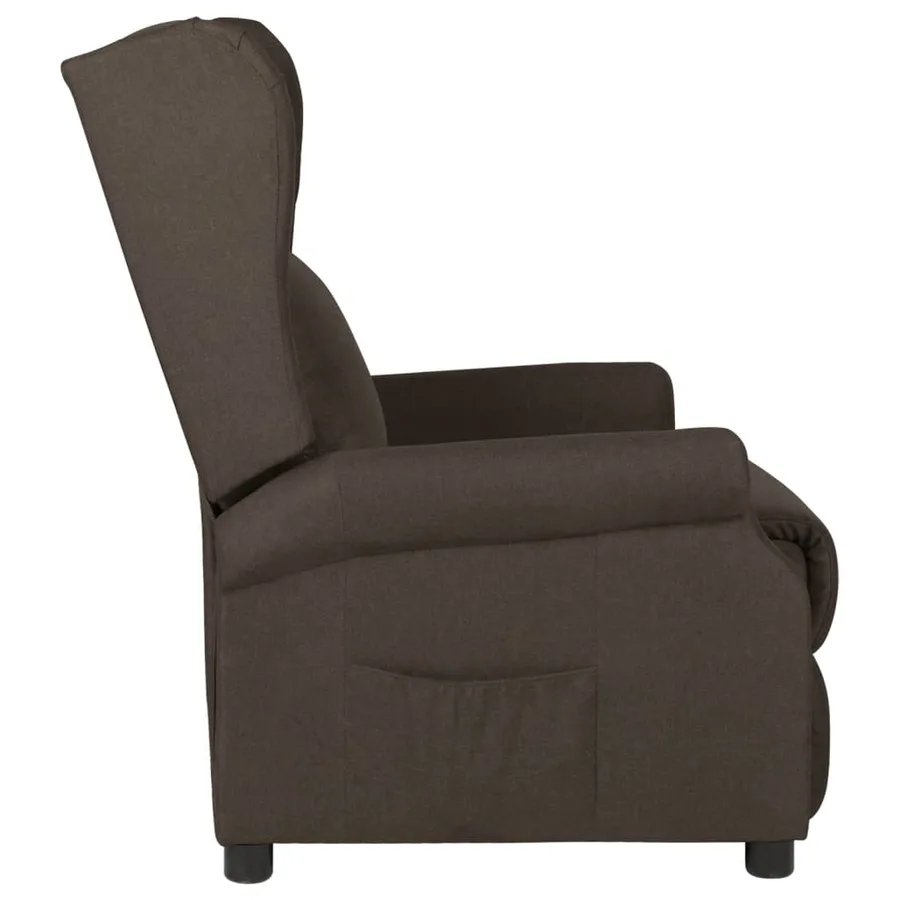 Fauteuil inclinable Marron foncé Tissu - 3