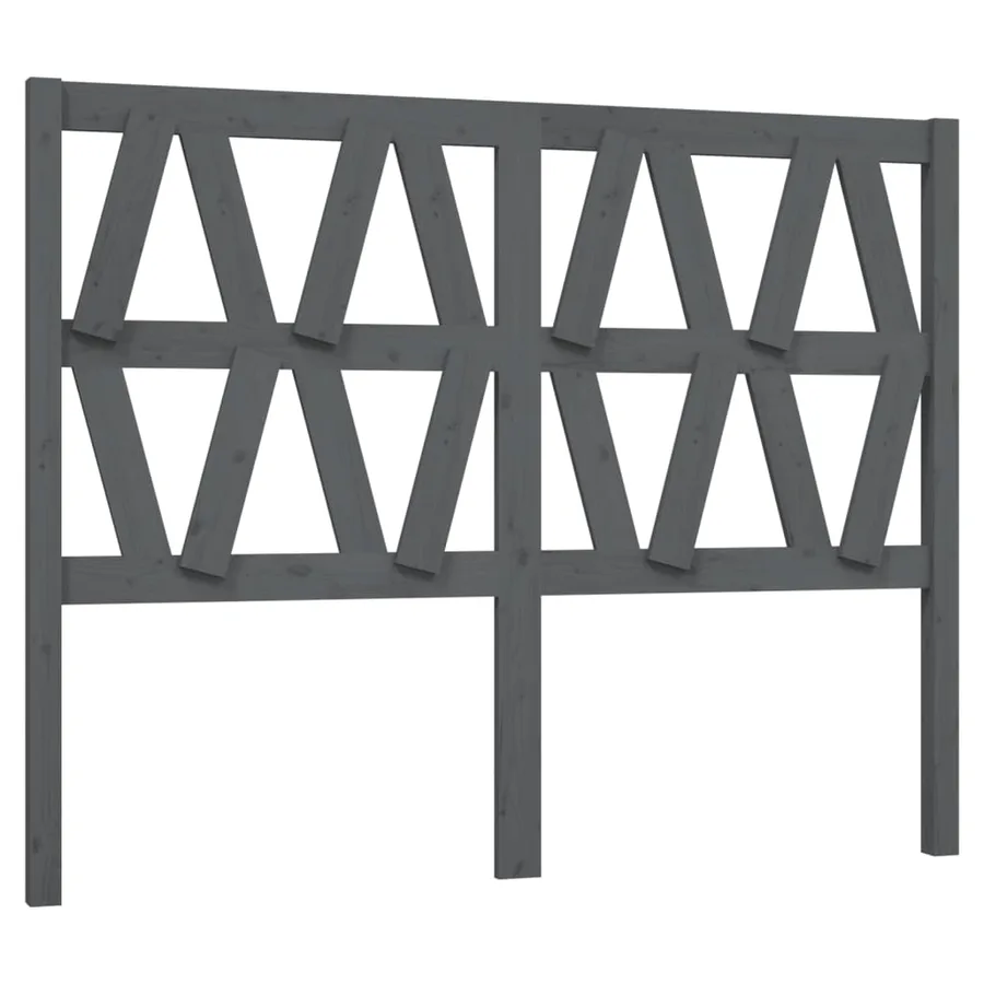 Tête de lit Gris 126x4x100 cm Bois massif de pin - 2