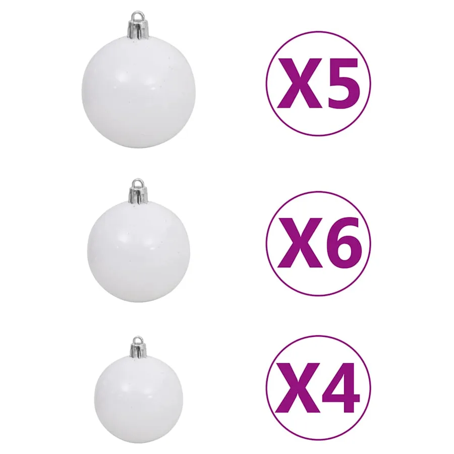 Demi-arbre de Noël artificiel pré-éclairé et boules vert 120 cm - 13