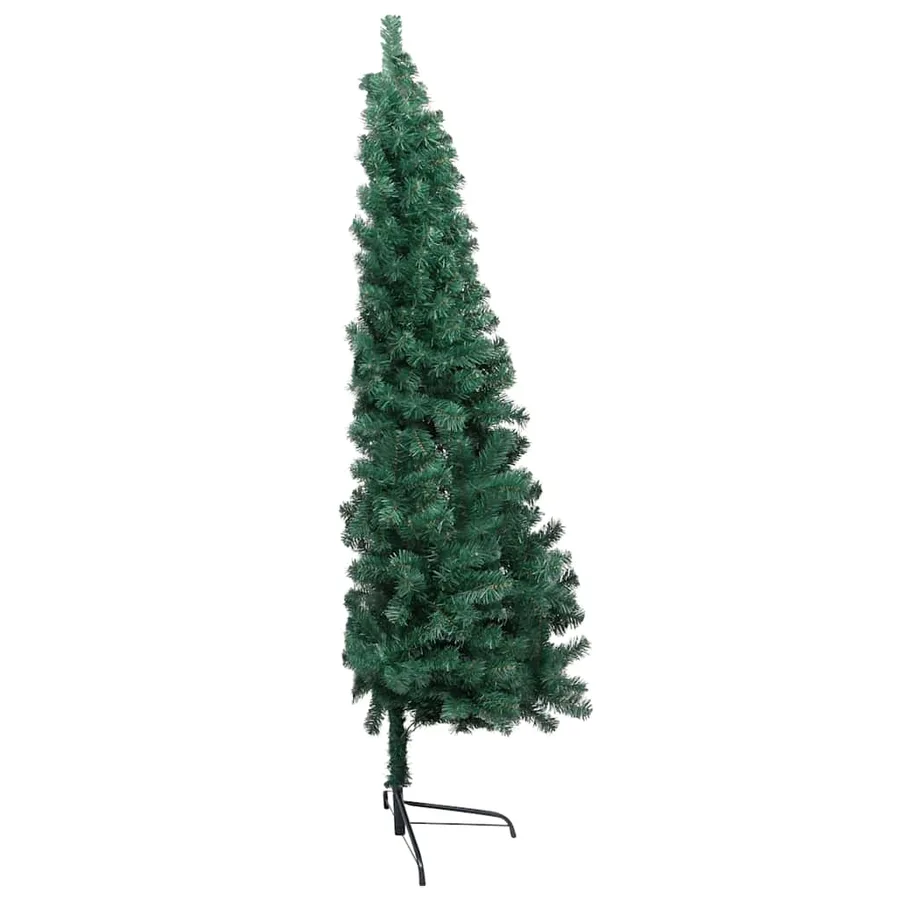 Demi-arbre de Noël artificiel pré-éclairé et boules vert 120 cm - 6