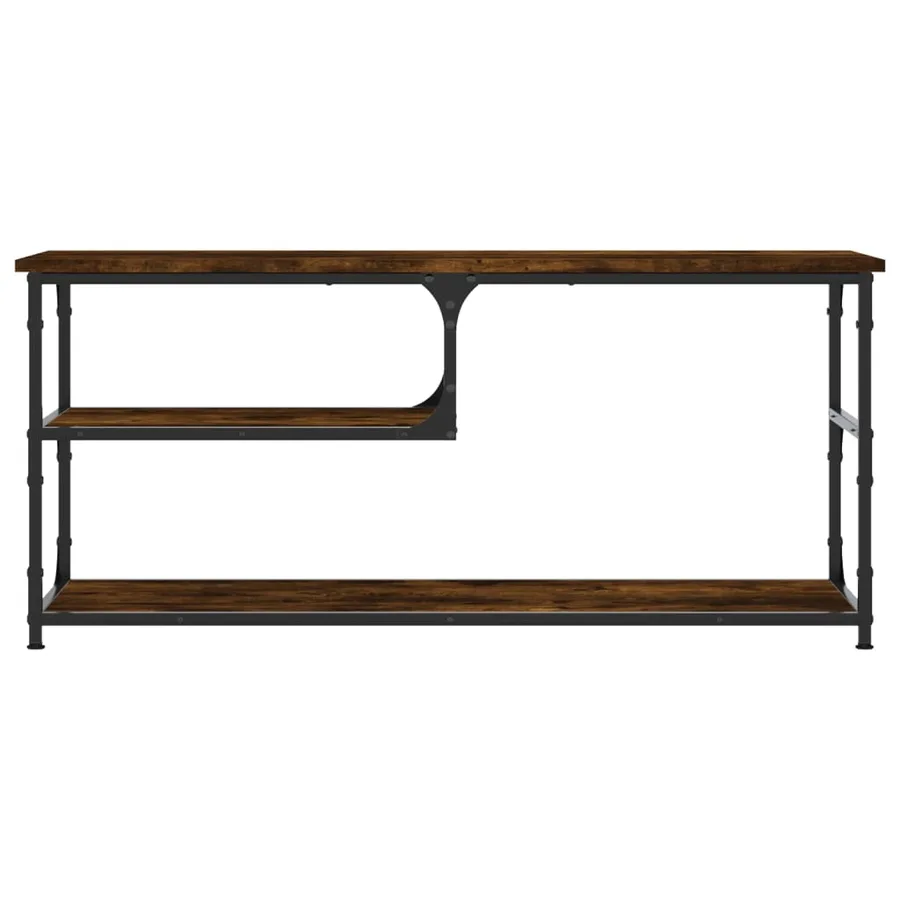 Meuble TV chêne fumé 103x38x46,5 cm bois d'ingénierie et acier - 4