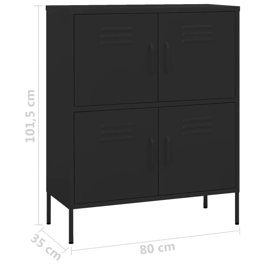 Armoire de rangement Noir 80x35x101,5 cm Acier - 9