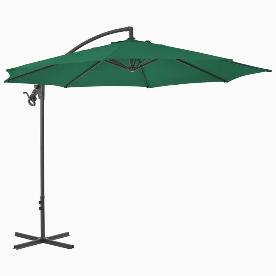 Parasol de jardin en porte-à-feux avec mât en acier 300 cm Vert - 2