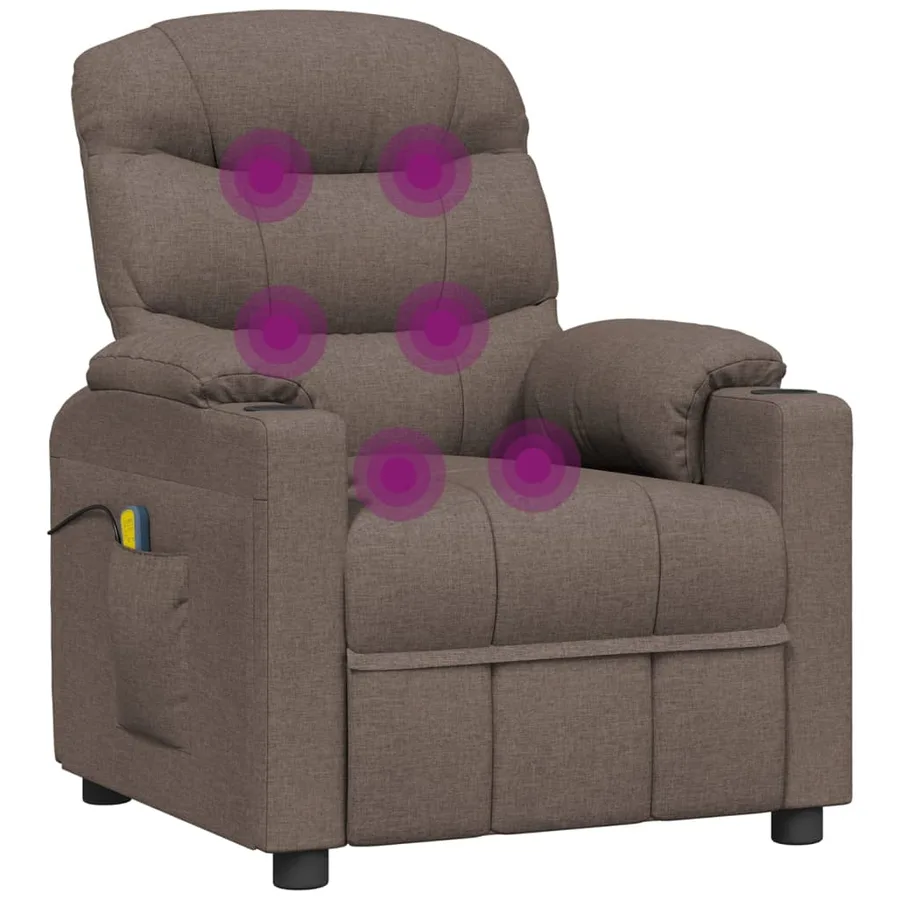 Fauteuil électrique de massage Taupe Tissu - 7