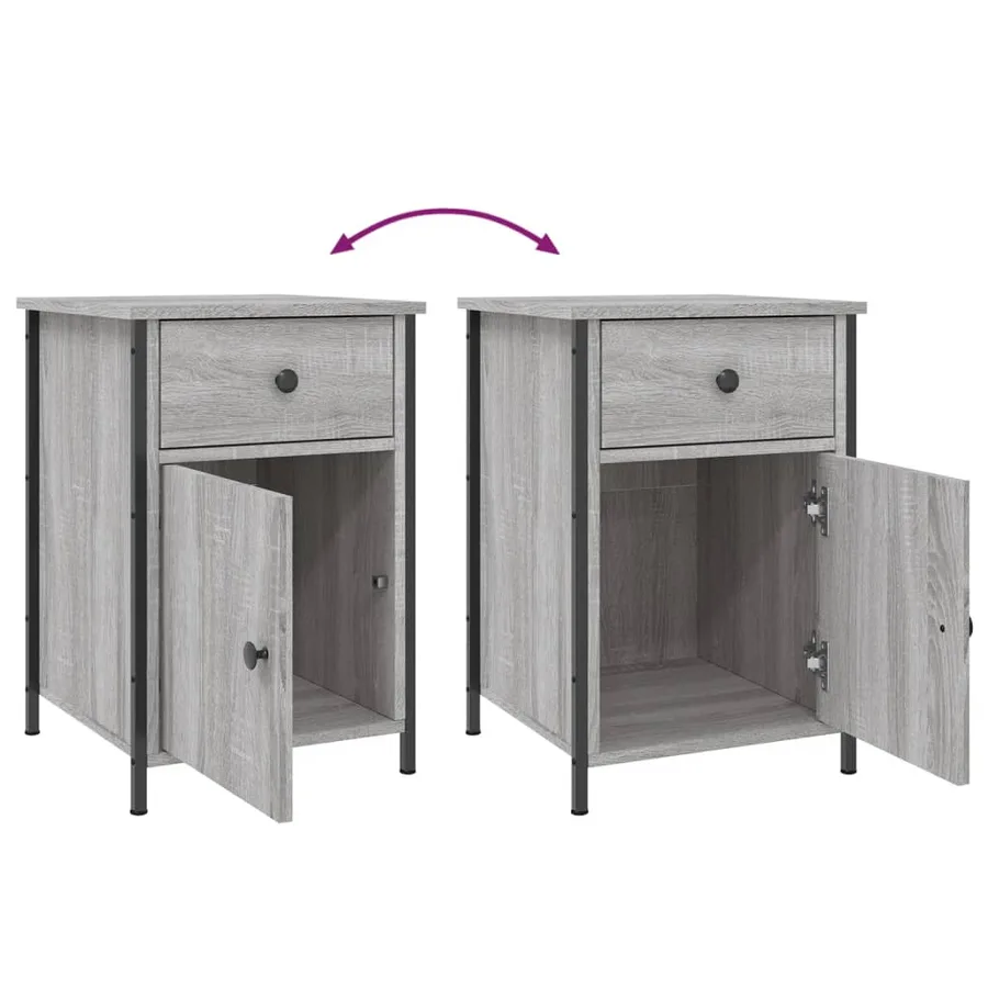 Tables de chevet 2 pcs sonoma gris 40x42x60cm bois d'ingénierie - 10