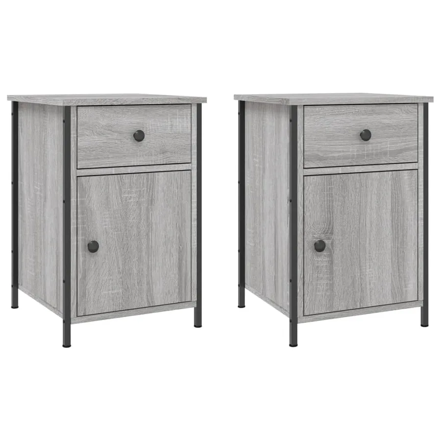 Tables de chevet 2 pcs sonoma gris 40x42x60cm bois d'ingénierie - 2