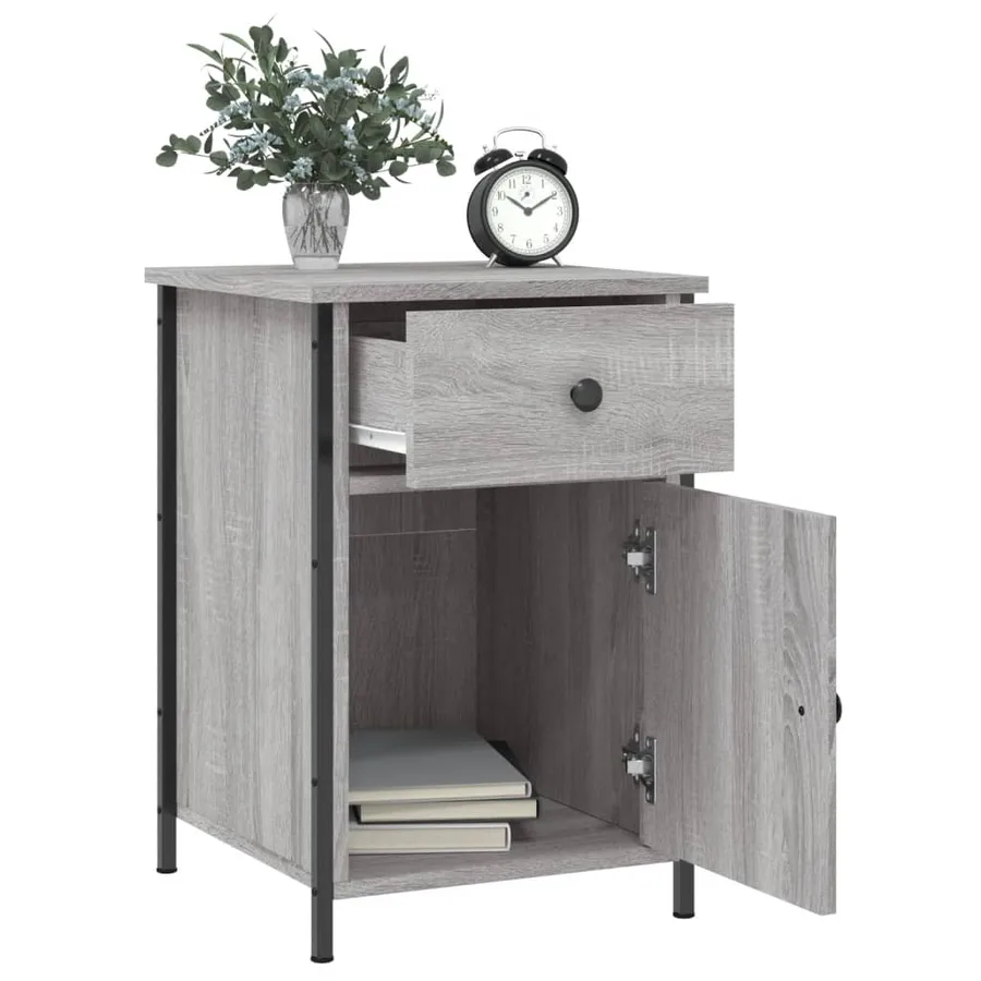 Tables de chevet 2 pcs sonoma gris 40x42x60cm bois d'ingénierie - 4