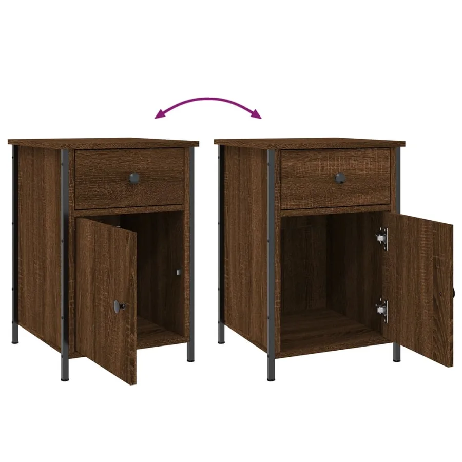 Tables de chevet 2pcs Chêne marron 40x42x60cm Bois d'ingénierie - 10