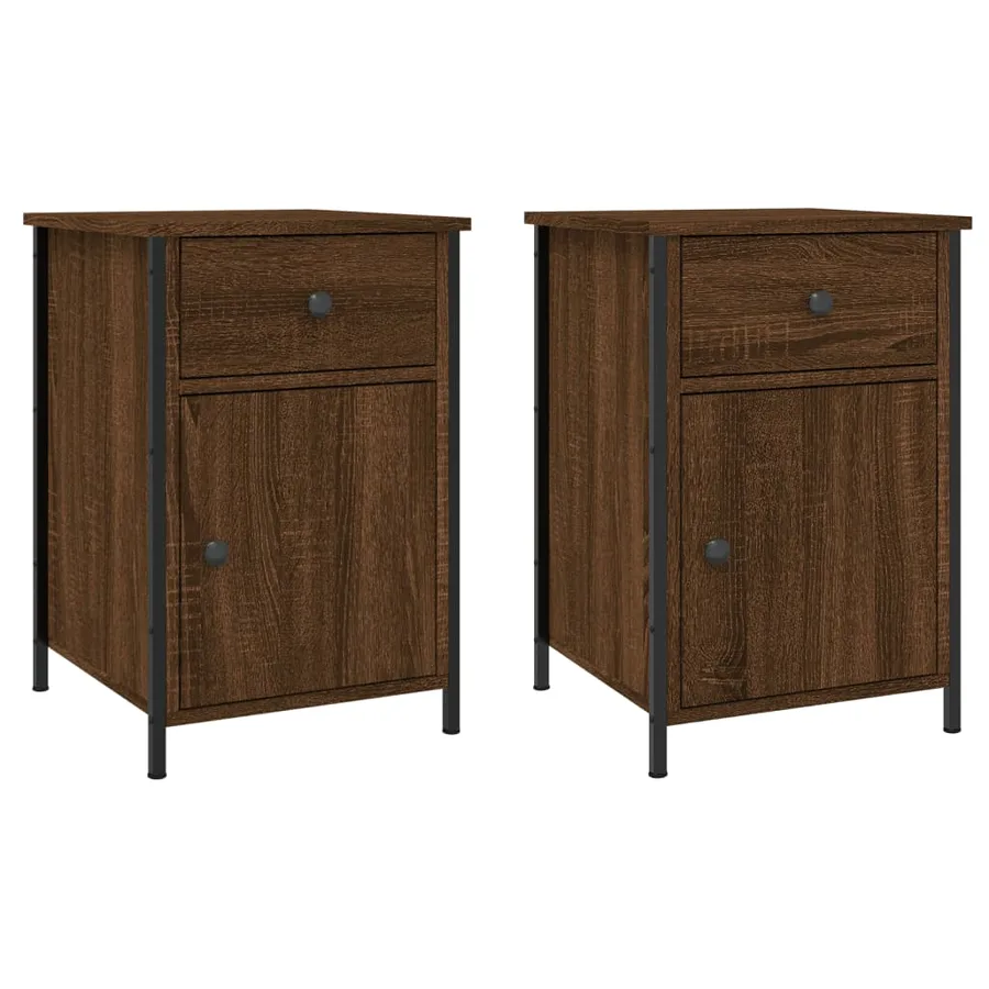 Tables de chevet 2pcs Chêne marron 40x42x60cm Bois d'ingénierie - 2