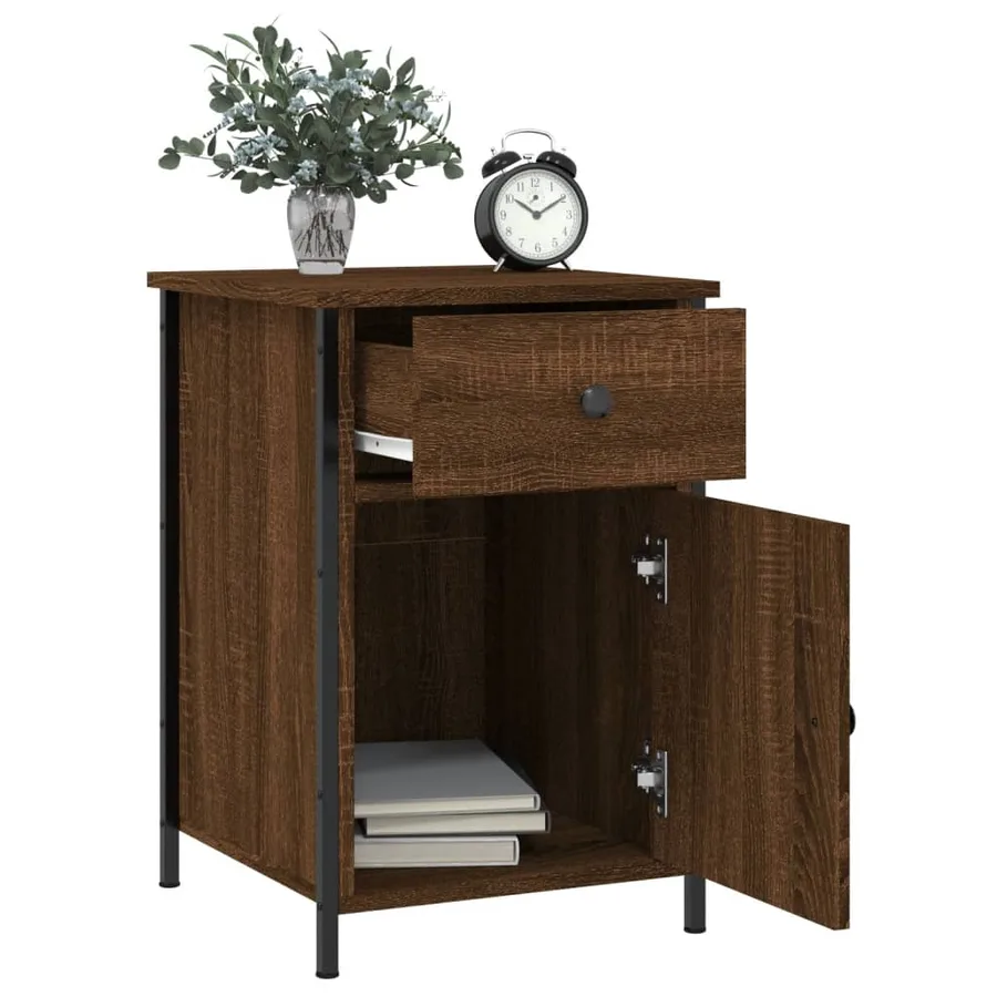 Tables de chevet 2pcs Chêne marron 40x42x60cm Bois d'ingénierie - 4