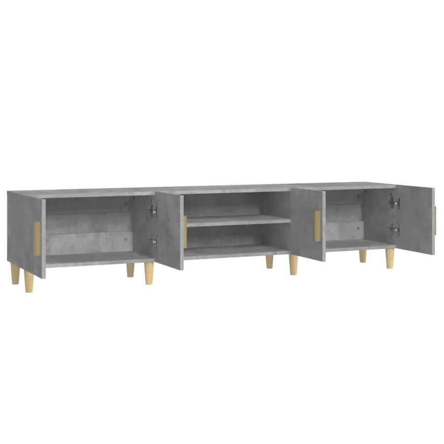 Meuble TV gris béton 180x31,5x40 cm bois d'ingénierie - 7