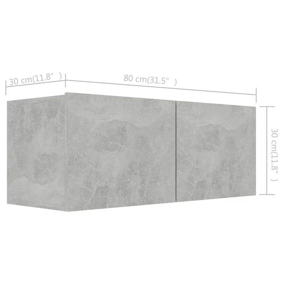 Ensemble de meubles TV 7 pcs Gris béton Bois d'ingénierie - 12
