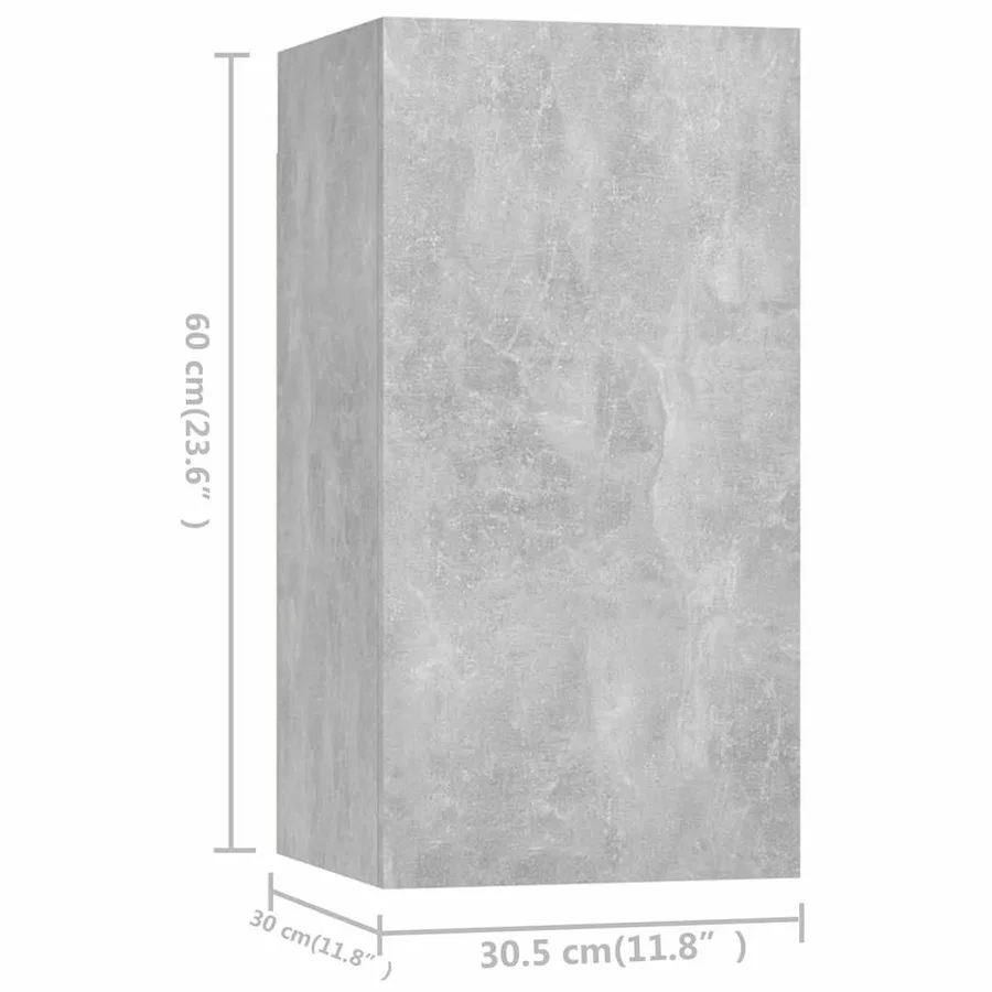 Ensemble de meubles TV 7 pcs Gris béton Bois d'ingénierie - 13