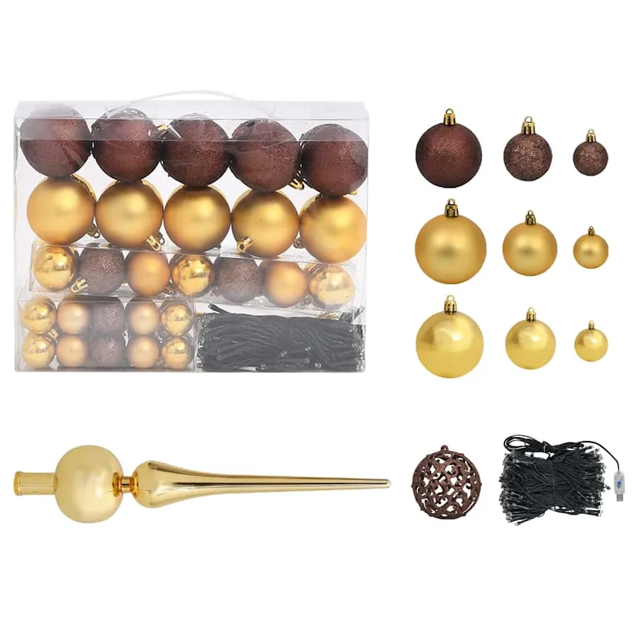 Demi-arbre de Noël artificiel pré-éclairé et boules blanc 150cm - 9